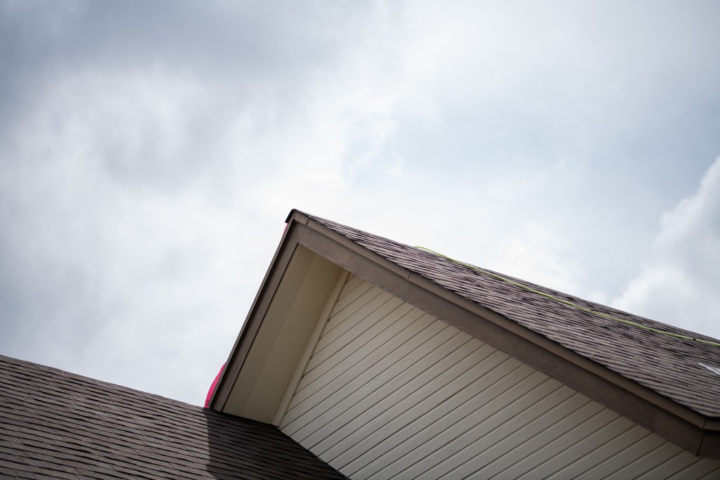 gable of shingled roof